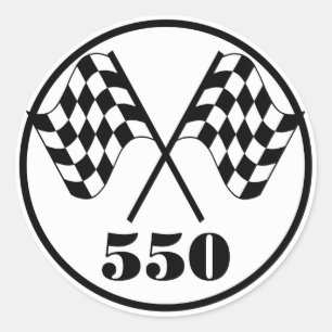 550 Chequered Flags Classic Round Sticker