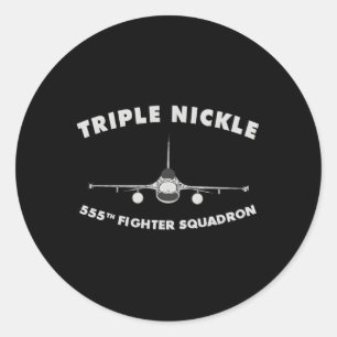 555Th Fighter Squadron The Triple Nickle Classic Round Sticker