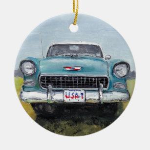 '55 Chevy Car Art Ornament