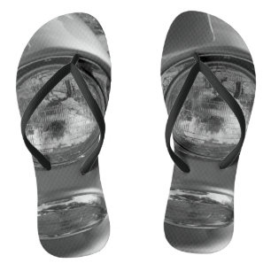 55 Chevy Headlight Grayscale Flip Flops