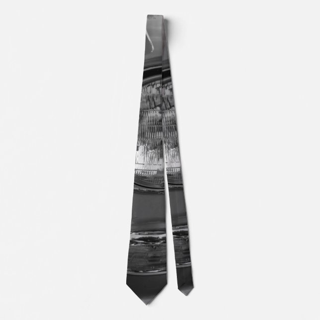 55 Chevy Headlight Grayscale Neck Tie (Front)