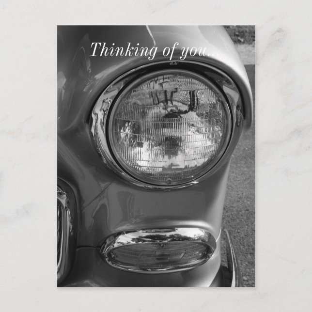 55 Chevy Headlight Grayscale Postcard (Front)