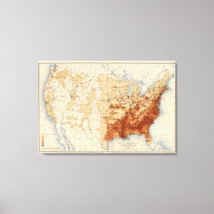 55 Density Negro population Canvas Print