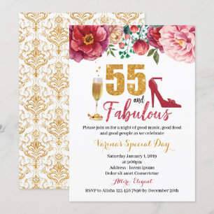 55 et fabuleuse invitation d'anniversaire pour les