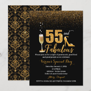 55 et fabuleuse invitation d'anniversaire pour les