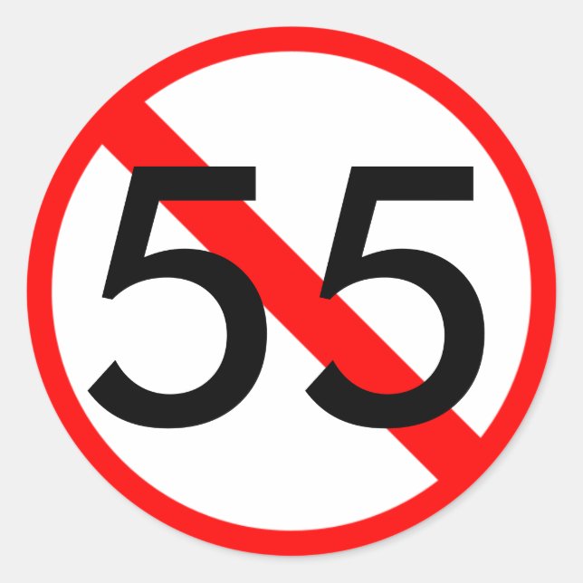 55 Speed Limit Sticker (Front)