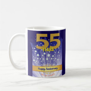 55 Year CUSTOM Recovery Anniversary Bold Numeral Coffee Mug