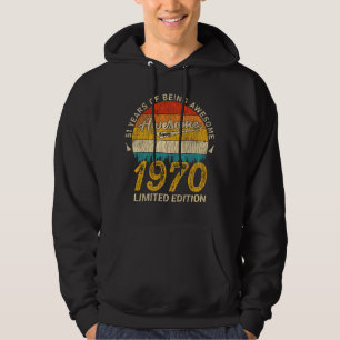 55 Year Old 1970 Retro Awesome 55th Birthday Gift Hoodie