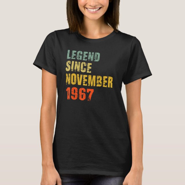 55 Year Old 55th Birthday  Legend Since November 1 T-Shirt (Front)