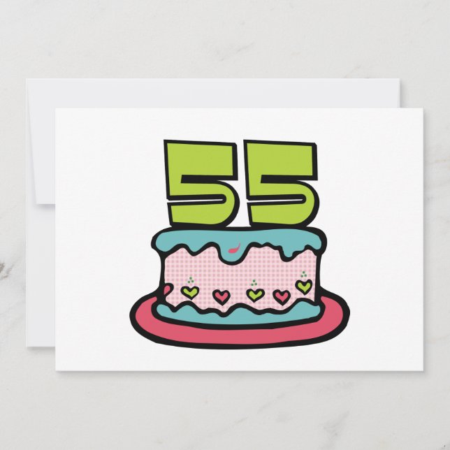 55 Year Old Birthday Cake Card (Front)