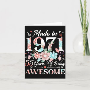 55 Year Old Made in 1971 Floral 55th Birthday Card