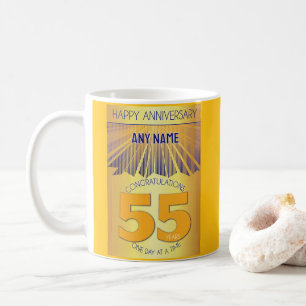 55 Year Sober Anniversary Golden Ray 12 Step Coffee Mug