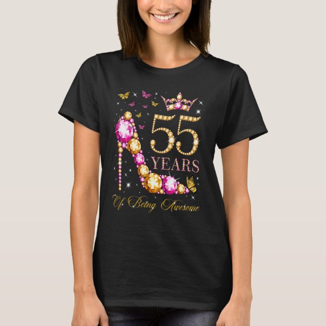55 Years Of Being Awesome 55 Years Old 55th Birthd T-Shirt (Front)