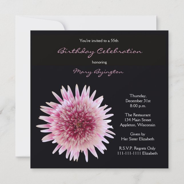 55e anniversaire de fête Invitation Gorgeous Gerbe (Devant)