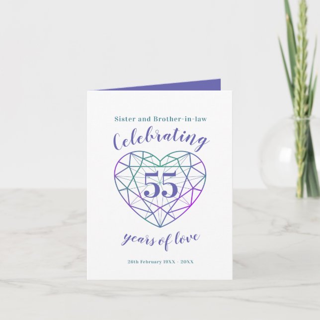 55e anniversaire de mariage 55 ans de carte d'amou (Devant)