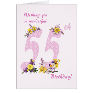 55e anniversaire Fleur numéros décorés