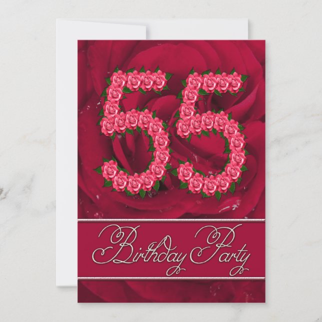 55e anniversaire invitation à la fête avec des ros (Devant)