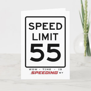 55e carte d'anniversaire de limite de vitesse