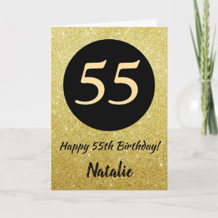 55e Joyeux Anniversaire Carte Parties scintillant