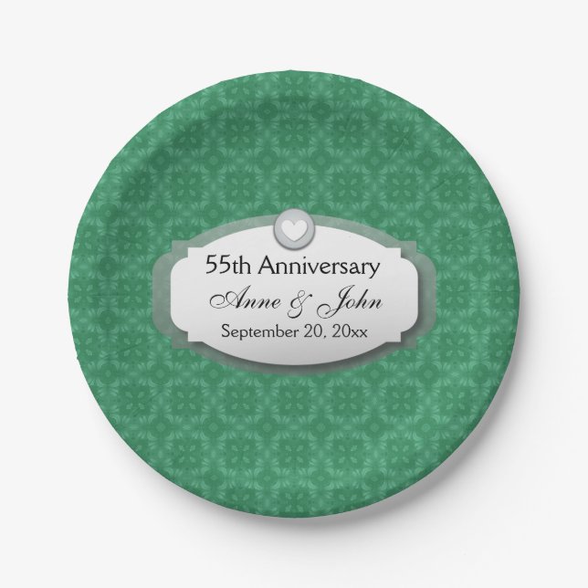 55th Anniversary Emerald Green Z28 Paper Plate (Front)