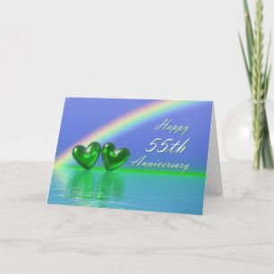 55th Anniversary Emerald Hearts Card