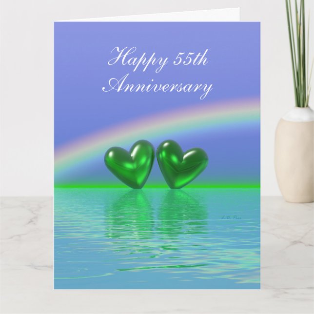 55th Anniversary Emerald Hearts Card (Front)