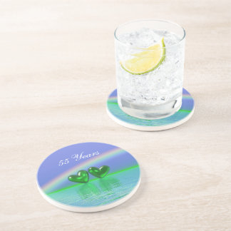 55th Anniversary Emerald Hearts Coaster