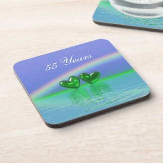 55th Anniversary Emerald Hearts Coaster