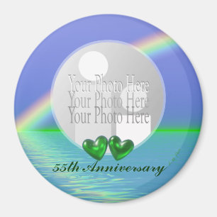 55th Anniversary Emerald Hearts for photo Magnet