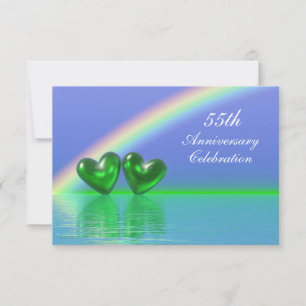 55th Anniversary Emerald Hearts Invitation