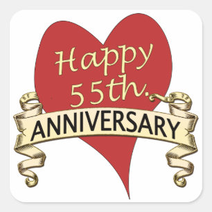 55th. Anniversary Square Sticker