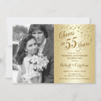 55th Anniversary with Photo - Gold