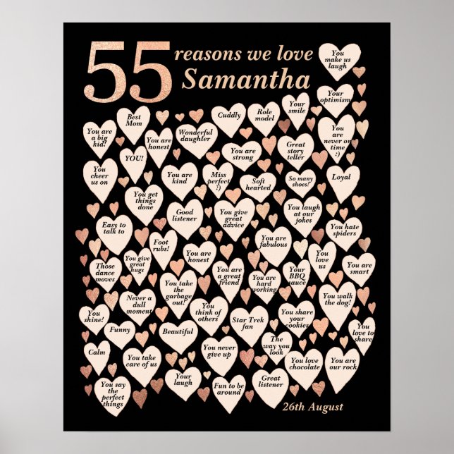 55th Birthday 55 Reasons We Love You Poster (Front)