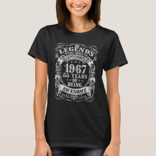 55th Birthday 55 Years Awesome Legends Born Septem T-Shirt