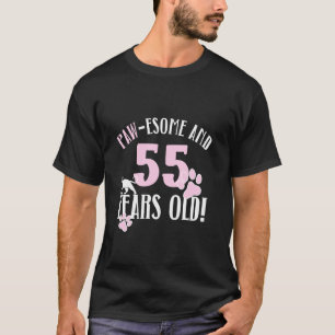 55th Birthday 55 Years Old Cat Mom Cat Lover Birth T-Shirt