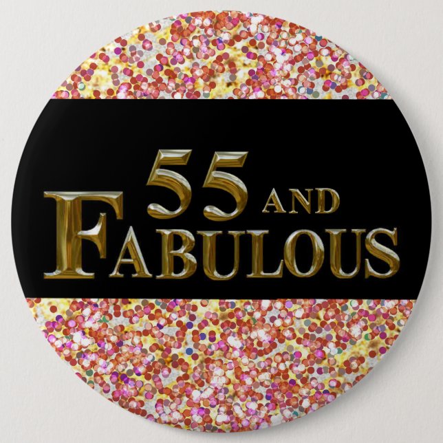 55th  Birthday  6 Inch Round Button (Front)
