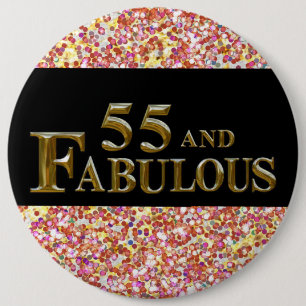 55th Birthday 6 Inch Round Button