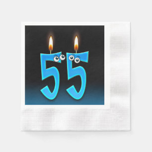 55th birthday candle with eyeballs napkin