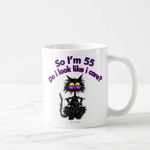 55th Birthday Cat Gifts Coffee Mug