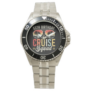 55TH Birthday Cruise Squad Family Matching Men Watch