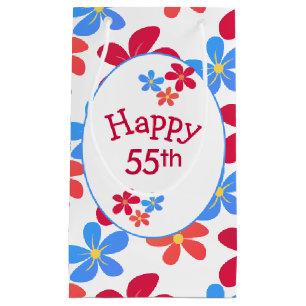 55th Birthday Daisies On White  Small Gift Bag