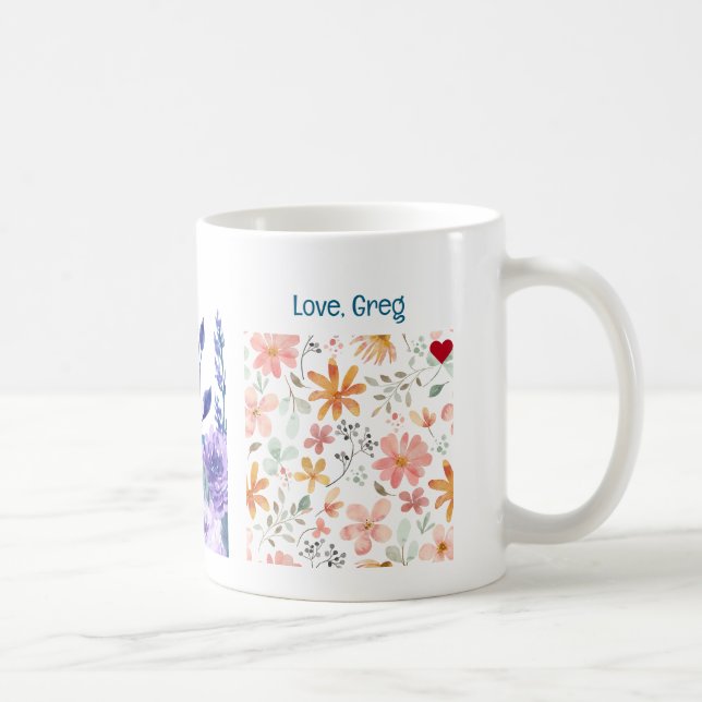 55th Birthday Flowers Love Elegant Modern Floral Coffee Mug (Right)