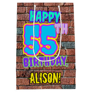 55th Birthday: Fun, Urban Graffiti Inspired Look Medium Gift Bag