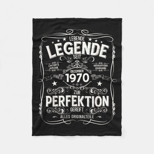 55th Birthday Gift Men Women Legend December 1970  Fleece Blanket (Front)