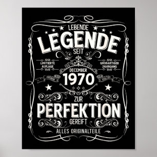 55th Birthday Gift Men Women Legend December 1970 Poster