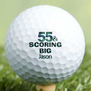 55th Birthday Gift Scoring Big 55 Years Custom Golf Balls