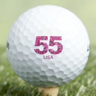 55th Birthday Golf Gift – Cousin Floral 55 Balls