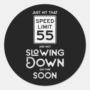 55th Birthday Igovernment Agency Speed Li Sign 55 Classic Round Sticker