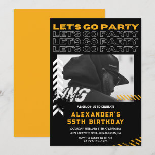 55th birthday invitations Men Photo Spray paint