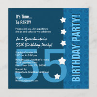 55th Birthday Modern Hues of Blue Funny D845B1